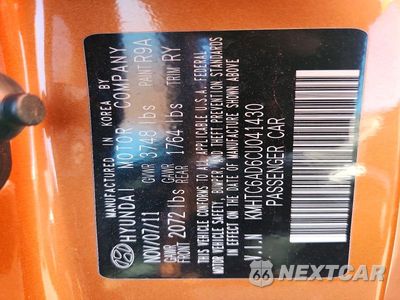 Zdjęcie 13 z 13 samochodu: 2012 HYUNDAI VELOSTER BASE VIN:KMHTC6AD6CU041430 - miniatura
