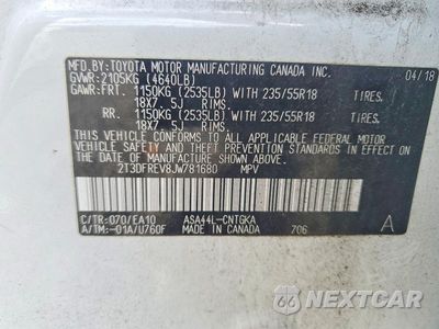 Zdjęcie 13 z 13 samochodu: 2018 TOYOTA RAV4 LIMITED VIN:2T3DFREV8JW781680 - miniatura