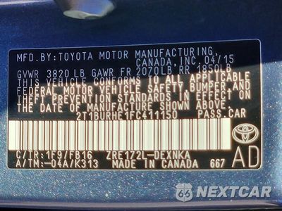 Zdjęcie 13 z 13 samochodu: 2015 TOYOTA COROLLA LE VIN:2T1BURHE1FC411150 - miniatura