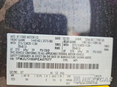 Zdjęcie 13 z 13 samochodu: 2023 FORD EXPEDITION XLT VIN:1FMJU1H89PEA07577 - miniatura