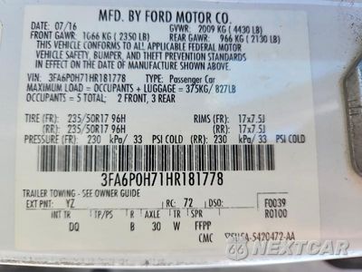 Zdjęcie 12 z 12 samochodu: 2017 FORD FUSION SE VIN:3FA6P0H71HR181778 - miniatura
