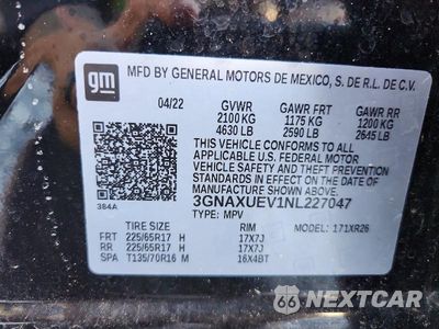 Zdjęcie 13 z 13 samochodu: 2022 CHEVROLET EQUINOX LT VIN:3GNAXUEV1NL227047 - miniatura