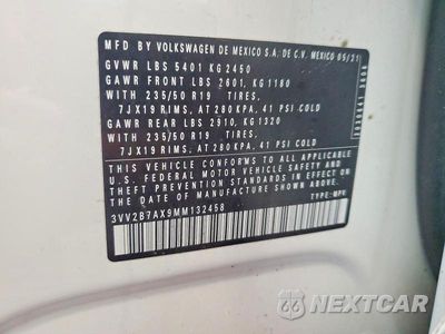 Zdjęcie 14 z 14 samochodu: 2021 VOLKSWAGEN TIGUAN SE VIN:3VV2B7AX9MM132458 - miniatura
