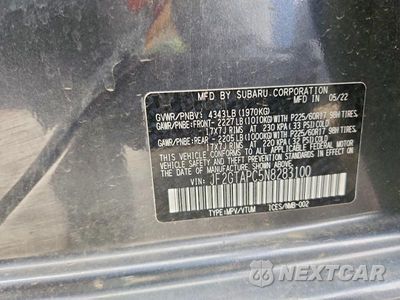 Zdjęcie 12 z 12 samochodu: 2022 SUBARU CROSSTREK PREMIUM VIN:JF2GTAPC5N8283100 - miniatura
