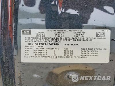 Zdjęcie 13 z 13 samochodu: 2010 GMC ACADIA SLE VIN:1GKLVLED2AJ247709 - miniatura