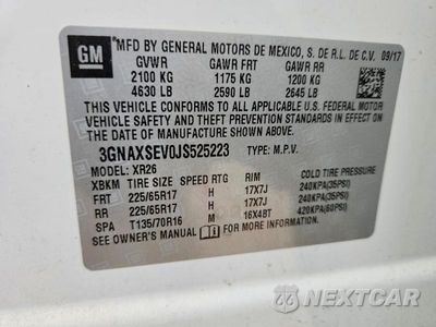 Zdjęcie 14 z 14 samochodu: 2018 CHEVROLET EQUINOX LT VIN:3GNAXSEV0JS525223 - miniatura
