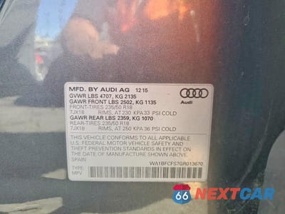 Zdjęcie 13 z 13 samochodu: 2016 AUDI Q3 PREMIUM PLUS VIN:WA1BFCFS7GR013670 - miniatura