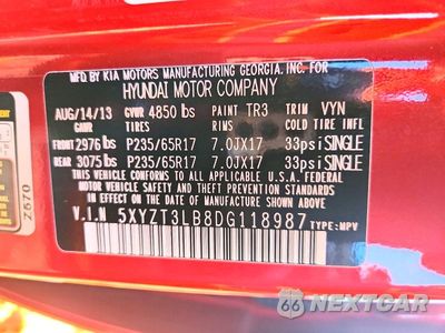 Zdjęcie 14 z 14 samochodu: 2013 HYUNDAI SANTA FE SPORT 2.4L VIN:5XYZT3LB8DG118987 - miniatura