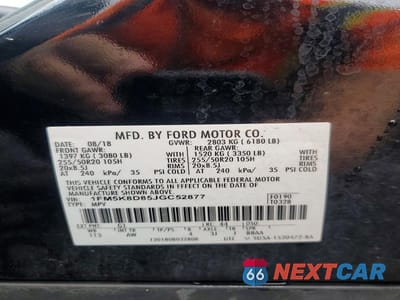 Zdjęcie 13 z 13 samochodu: 2018 FORD EXPLORER XLT VIN:1FM5K8D85JGC52877 - miniatura