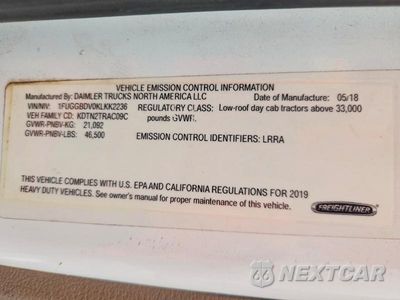 Zdjęcie 11 z 13 samochodu: 2019 FREIGHTLINER CASCADIA 113 SEMI TRUCK VIN:1FUGGBDV0KLKK2236 - miniatura