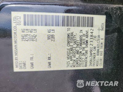 Zdjęcie 13 z 13 samochodu: 2012 NISSAN ALTIMA 2.5 VIN:1N4AL2AP0CC233842 - miniatura