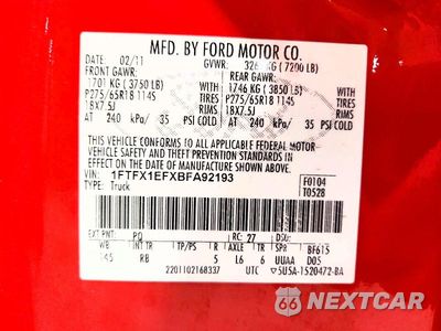 Zdjęcie 12 z 12 samochodu: 2011 FORD F150 SUPER CAB VIN:1FTFX1EFXBFA92193 - miniatura