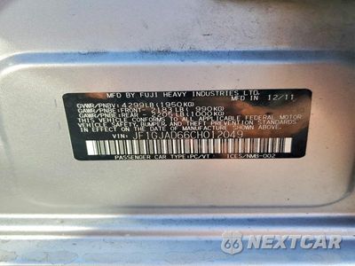 Zdjęcie 12 z 12 samochodu: 2012 SUBARU IMPREZA PREMIUM VIN:JF1GJAD66CH012049 - miniatura