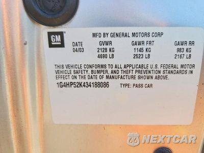 Zdjęcie 12 z 12 samochodu: 2003 BUICK LESABRE CUSTOM VIN:1G4HP52K434188086 - miniatura