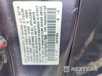 Zdjęcie 12 z 12 samochodu: 2014 HONDA CIVIC LX VIN:19XFB2F52EE217860 - miniatura