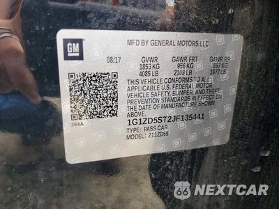 Zdjęcie 12 z 12 samochodu: 2018 CHEVROLET MALIBU LT VIN:1G1ZD5ST2JF135441 - miniatura