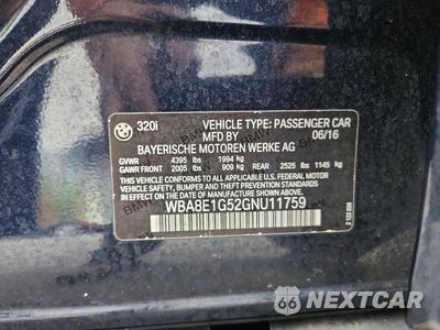 Zdjęcie 12 z 12 samochodu: 2016 BMW 320 I VIN:WBA8E1G52GNU11759 - miniatura