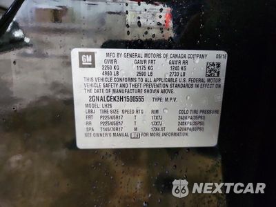 Zdjęcie 12 z 12 samochodu: 2017 CHEVROLET EQUINOX LT VIN:2GNALCEK3H1500555 - miniatura