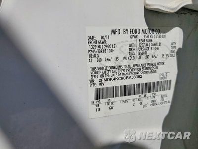 Zdjęcie 13 z 13 samochodu: 2012 FORD EDGE LIMITED VIN:2FMDK4KC6CBA33352 - miniatura