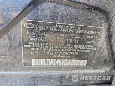 Zdjęcie 13 z 13 samochodu: 2012 HYUNDAI SONATA VIN:5NPEB4AC5CH478129 - miniatura