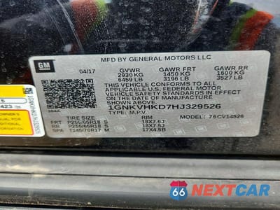 Zdjęcie 13 z 13 samochodu: 2017 CHEVROLET TRAVERSE LT VIN:1GNKVHKD7HJ329526 - miniatura