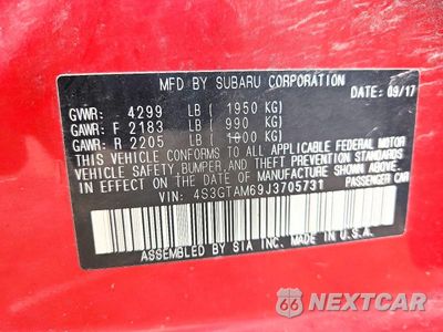 Zdjęcie 13 z 13 samochodu: 2018 SUBARU IMPREZA SPORT VIN:4S3GTAM69J3705731 - miniatura
