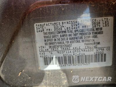 Zdjęcie 12 z 12 samochodu: 2016 NISSAN SENTRA SR VIN:3N1AB7AP3GY259457 - miniatura