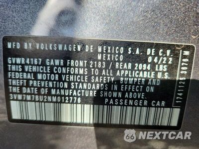 Zdjęcie 13 z 13 samochodu: 2022 VOLKSWAGEN JETTA SE VIN:3VW7M7BU2NM012776 - miniatura