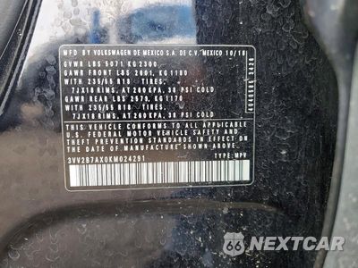 Zdjęcie 12 z 12 samochodu: 2019 VOLKSWAGEN TIGUAN SE VIN:3VV2B7AX0KM024291 - miniatura