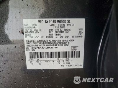Zdjęcie 13 z 13 samochodu: 2020 FORD EDGE SEL VIN:2FMPK4J94LBA40710 - miniatura
