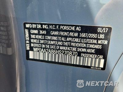 Zdjęcie 12 z 12 samochodu: 2017 PORSCHE CAYMAN VIN:WP0AA2A86HS270870 - miniatura