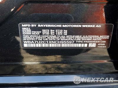 Zdjęcie 12 z 12 samochodu: 2022 BMW ALPINA B7 VIN:WBA7U2C1XNCH95597 - miniatura