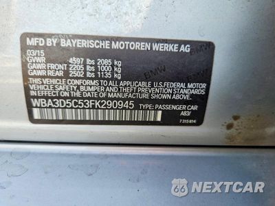 Zdjęcie 12 z 12 samochodu: 2015 BMW 328 D XDRIVE VIN:WBA3D5C53FK290945 - miniatura