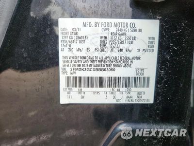 Zdjęcie 12 z 12 samochodu: 2011 FORD EDGE SE VIN:2FMDK3GCXBBB03050 - miniatura