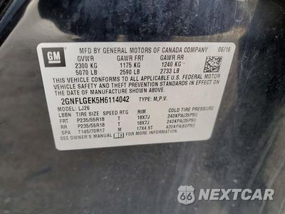 Zdjęcie 13 z 13 samochodu: 2017 CHEVROLET EQUINOX PREMIER VIN:2GNFLGEK5H6114042 - miniatura