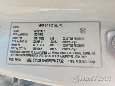 Zdjęcie 12 z 12 samochodu: 2021 TESLA MODEL 3 VIN:5YJ3E1EA0MF947732 - miniatura