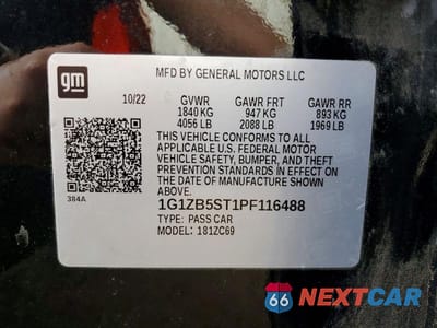 Zdjęcie 13 z 13 samochodu: 2023 CHEVROLET MALIBU LS VIN:1G1ZB5ST1PF116488 - miniatura