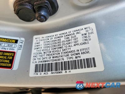 Zdjęcie 13 z 13 samochodu: 2013 HONDA CR-V EXL VIN:2HKRM4H77DH638176 - miniatura