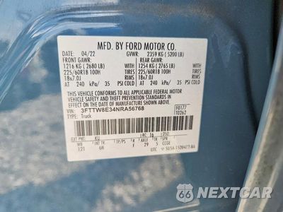 Zdjęcie 12 z 12 samochodu: 2022 FORD MAVERICK XL VIN:3FTTW8E34NRA56768 - miniatura