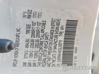 Zdjęcie 13 z 13 samochodu: 2016 HONDA CR-V SE VIN:5J6RM4H40GL093776 - miniatura