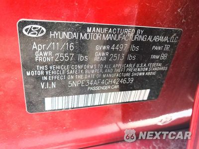 Zdjęcie 12 z 12 samochodu: 2016 HYUNDAI SONATA SPORT VIN:5NPE34AF4GH424639 - miniatura