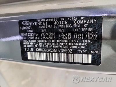 Zdjęcie 13 z 13 samochodu: 2021 HYUNDAI KONA NIGHT VIN:KM8K6CA52MU735592 - miniatura