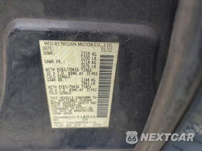 Zdjęcie 13 z 13 samochodu: 2012 NISSAN XTERRA X VIN:5N1AN0NU5CC518010 - miniatura