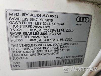 Zdjęcie 14 z 14 samochodu: 2019 AUDI Q7 PREMIUM PLUS VIN:WA1LAAF71KD045250 - miniatura