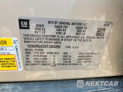 Zdjęcie 13 z 13 samochodu: 2015 CHEVROLET TRAVERSE LT VIN:1GNKRGKDXFJ364282 - miniatura