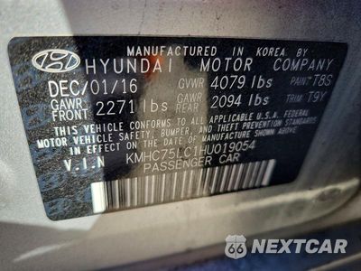 Zdjęcie 13 z 13 samochodu: 2017 HYUNDAI IONIQ SEL VIN:KMHC75LC1HU019054 - miniatura