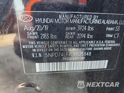 Zdjęcie 12 z 12 samochodu: 2020 HYUNDAI ELANTRA VIN:5NPD74LF4LH525848 - miniatura
