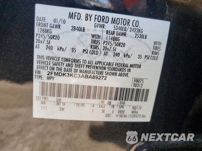 Zdjęcie 13 z 13 samochodu: 2010 FORD EDGE LIMITED VIN:2FMDK3KC3ABA89272 - miniatura