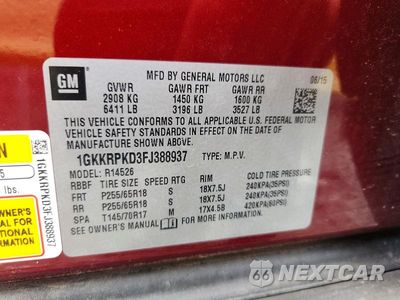 Zdjęcie 13 z 13 samochodu: 2015 GMC ACADIA SLE VIN:1GKKRPKD3FJ388937 - miniatura