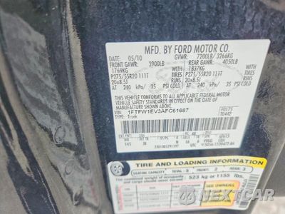Zdjęcie 12 z 12 samochodu: 2010 FORD F150 SUPERCREW VIN:1FTFW1EV3AFC61687 - miniatura